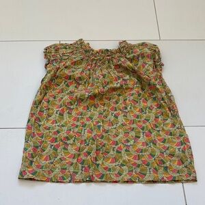 Peek Multicolor Floral Top 6/7 cotton lime green